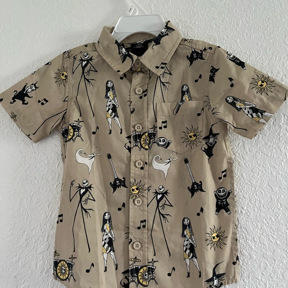 NEW Disney The Nightmare Before Christmas Toddler Woven Button-Up 2T